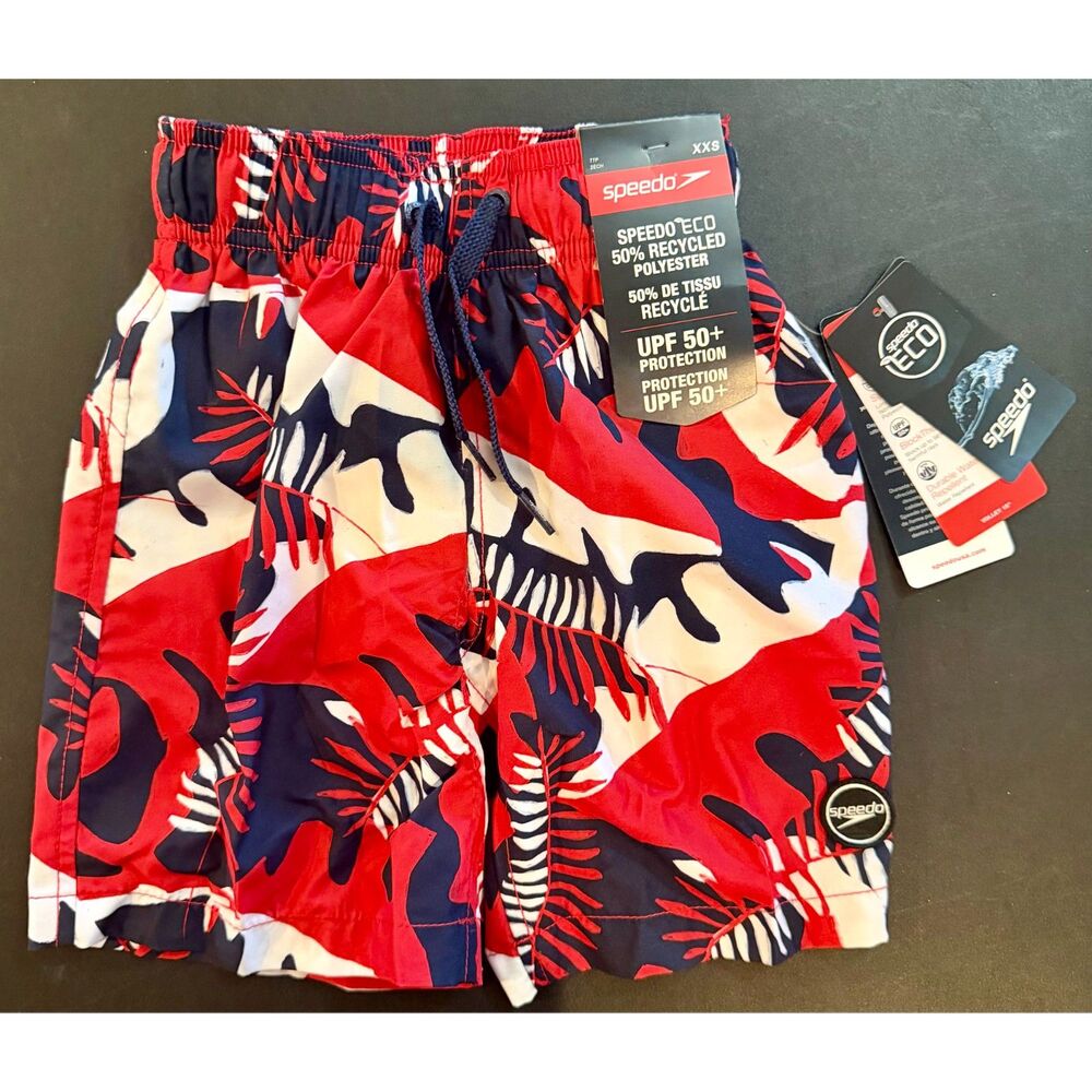 Speedo Boys Swim Trunks Mid Length Printed Size 2XS (4-5) NWT